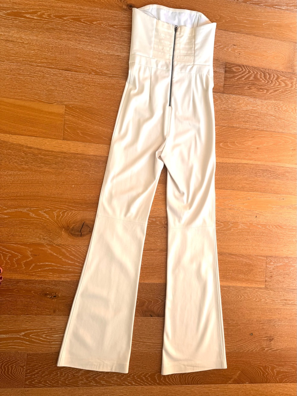 Alice + Olivia Ivory Strapless Wide-Leg Jumpsuit - Picture 2 of 3